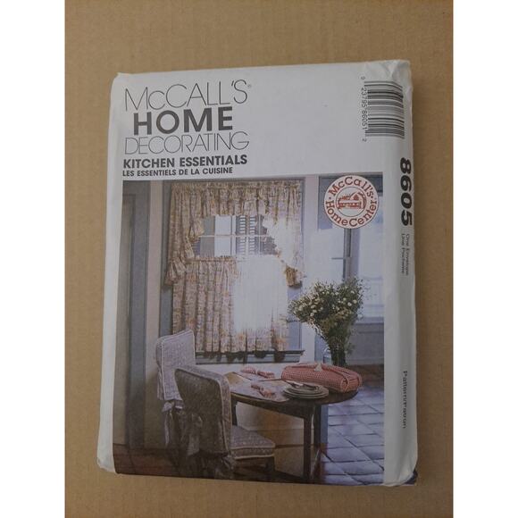 McCalls Home Decor 8605 Kitchen Essentials Curtain Chair Cushion Hot Pad Pattern - Picture 1 of 5